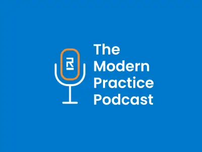 modern practice podcast blue background