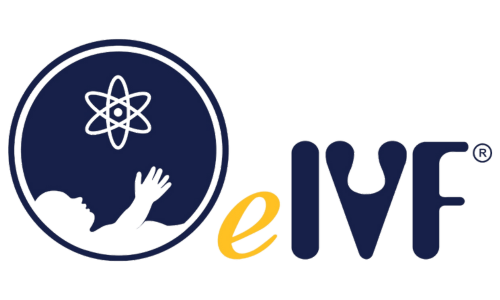 a blue and yellow logo for a company called e ive