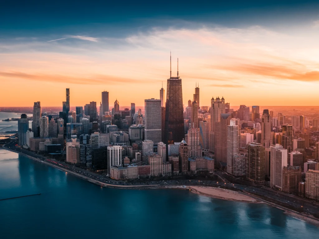 Chicago waterfront skyline photo