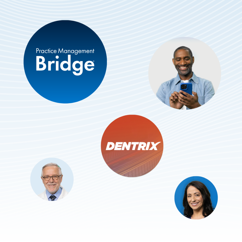 Dentrix + Practice Management Bridge logo bubbles