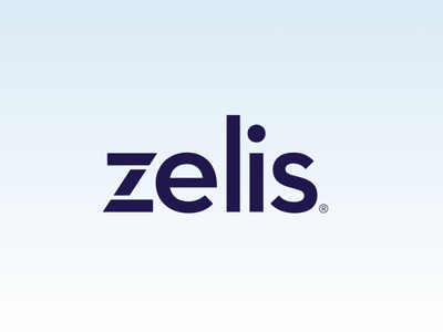 a blue and white logo for the company zelis