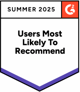 G2 "users most likely to recommend" badge