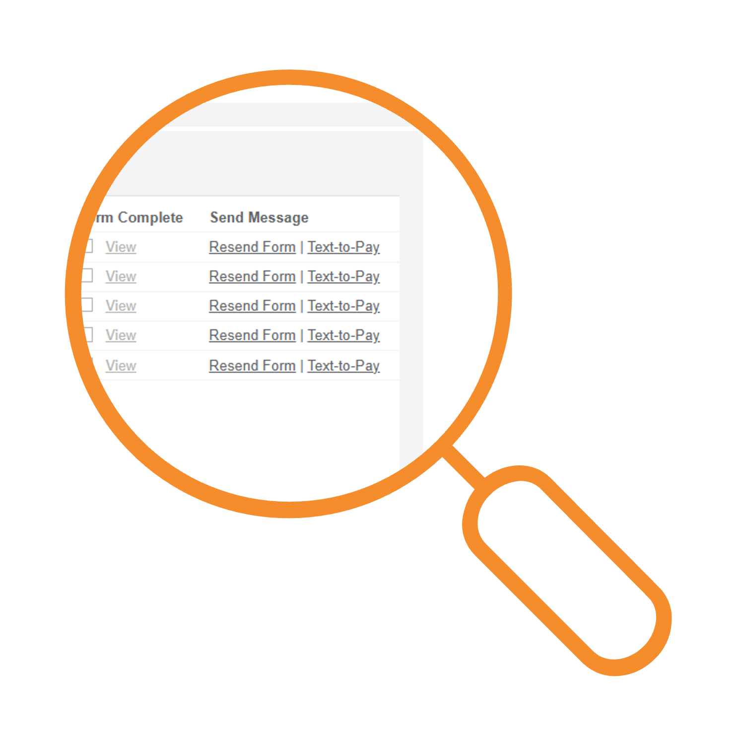 A manifiying glass spotlights new button labels