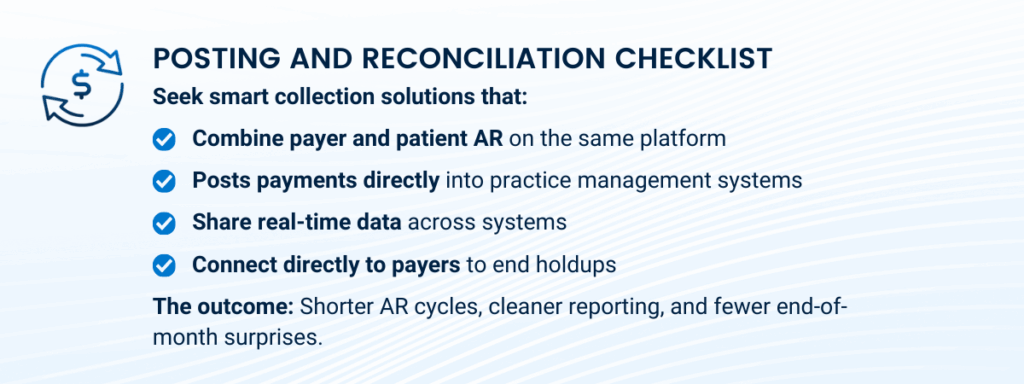 Automated posting and reconciliation means shorter AR cycles, cleaner reporting, and fewer end-of-month surprises.