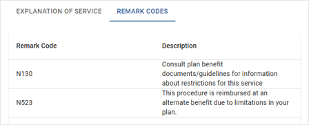 PayerSync Remark Codes